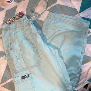 Light Blue Koi Scrub Pants